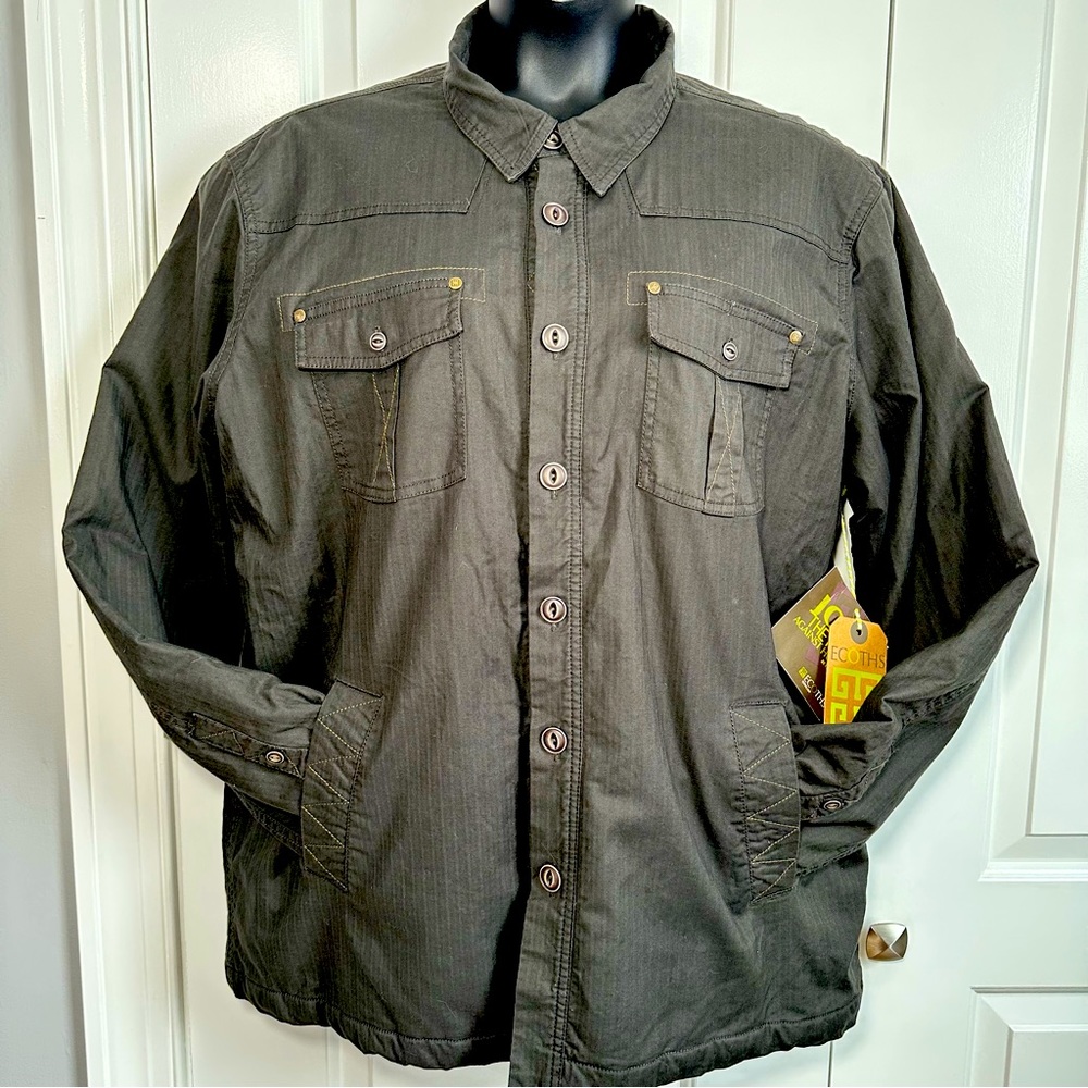 ECOTHS | NWT  Mens Gray Collared Ryker Jacket w/ Quilted Lining | Size XL